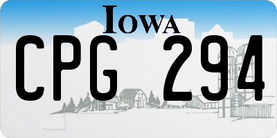 IA license plate CPG294