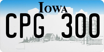 IA license plate CPG300