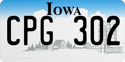 IA license plate CPG302