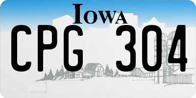 IA license plate CPG304