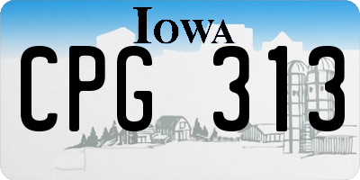 IA license plate CPG313