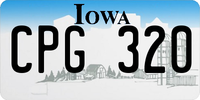 IA license plate CPG320