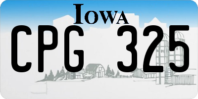IA license plate CPG325