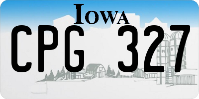 IA license plate CPG327