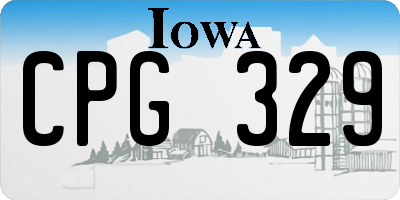 IA license plate CPG329