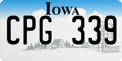 IA license plate CPG339