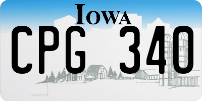 IA license plate CPG340