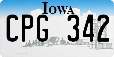IA license plate CPG342