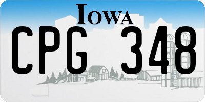 IA license plate CPG348
