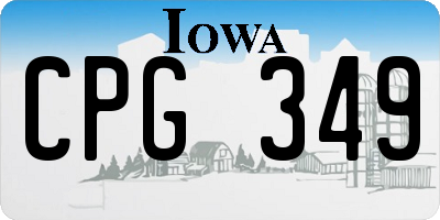 IA license plate CPG349
