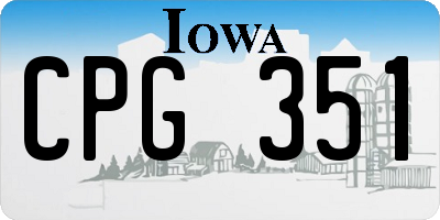 IA license plate CPG351