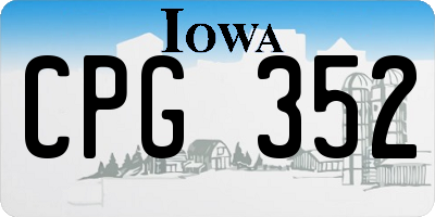 IA license plate CPG352