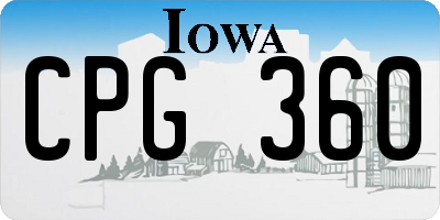 IA license plate CPG360