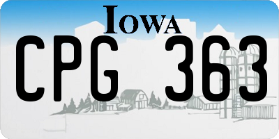 IA license plate CPG363