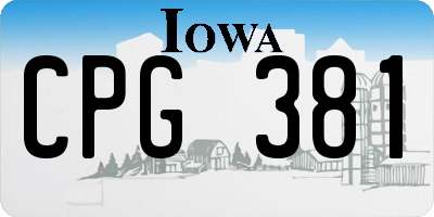 IA license plate CPG381