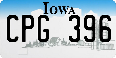 IA license plate CPG396