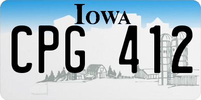 IA license plate CPG412