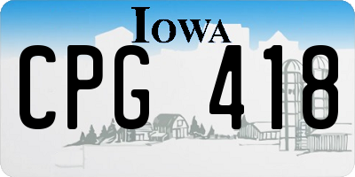 IA license plate CPG418