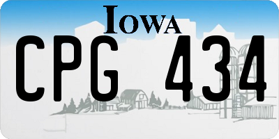 IA license plate CPG434