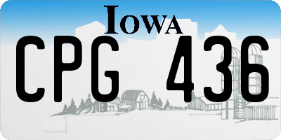IA license plate CPG436