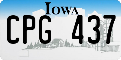 IA license plate CPG437