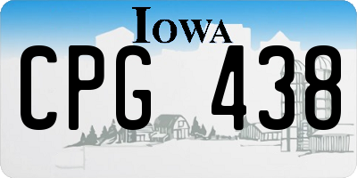IA license plate CPG438