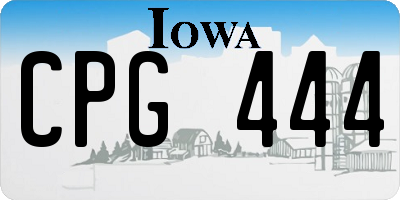 IA license plate CPG444