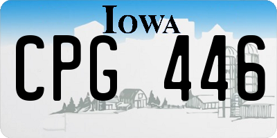 IA license plate CPG446