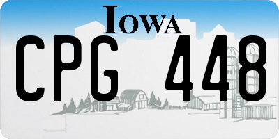 IA license plate CPG448