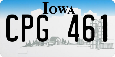 IA license plate CPG461
