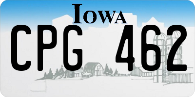 IA license plate CPG462