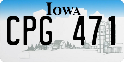 IA license plate CPG471