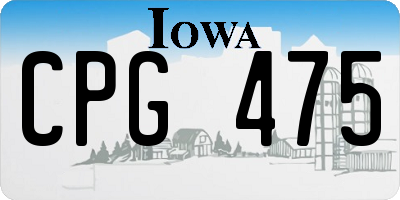 IA license plate CPG475