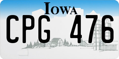 IA license plate CPG476