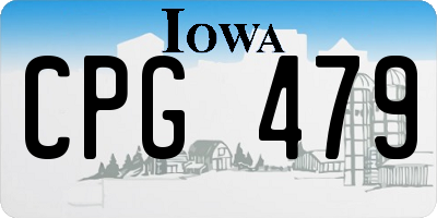 IA license plate CPG479