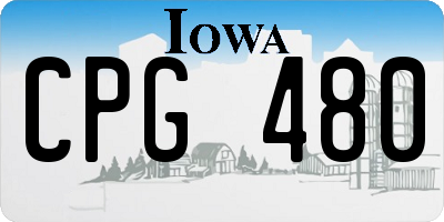 IA license plate CPG480