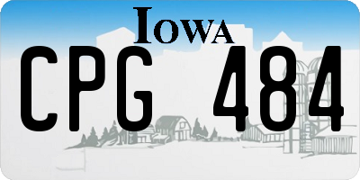 IA license plate CPG484