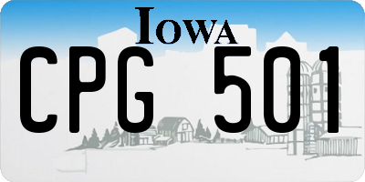 IA license plate CPG501