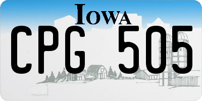 IA license plate CPG505