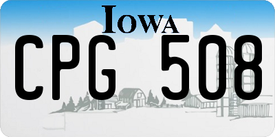 IA license plate CPG508