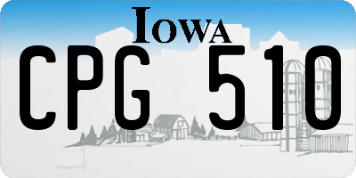 IA license plate CPG510
