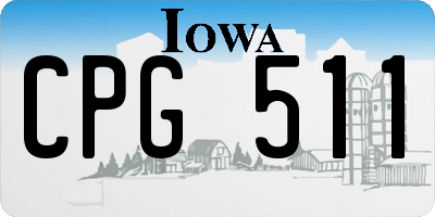 IA license plate CPG511