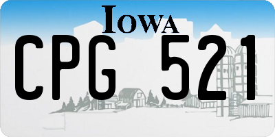 IA license plate CPG521