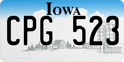 IA license plate CPG523