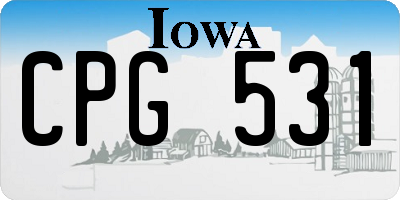 IA license plate CPG531