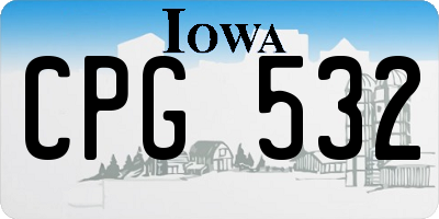 IA license plate CPG532
