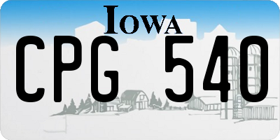 IA license plate CPG540