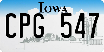 IA license plate CPG547