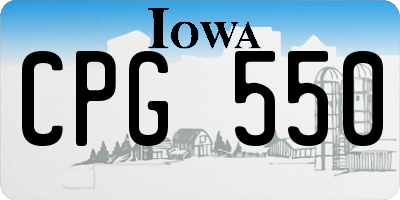 IA license plate CPG550