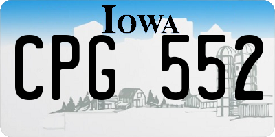 IA license plate CPG552